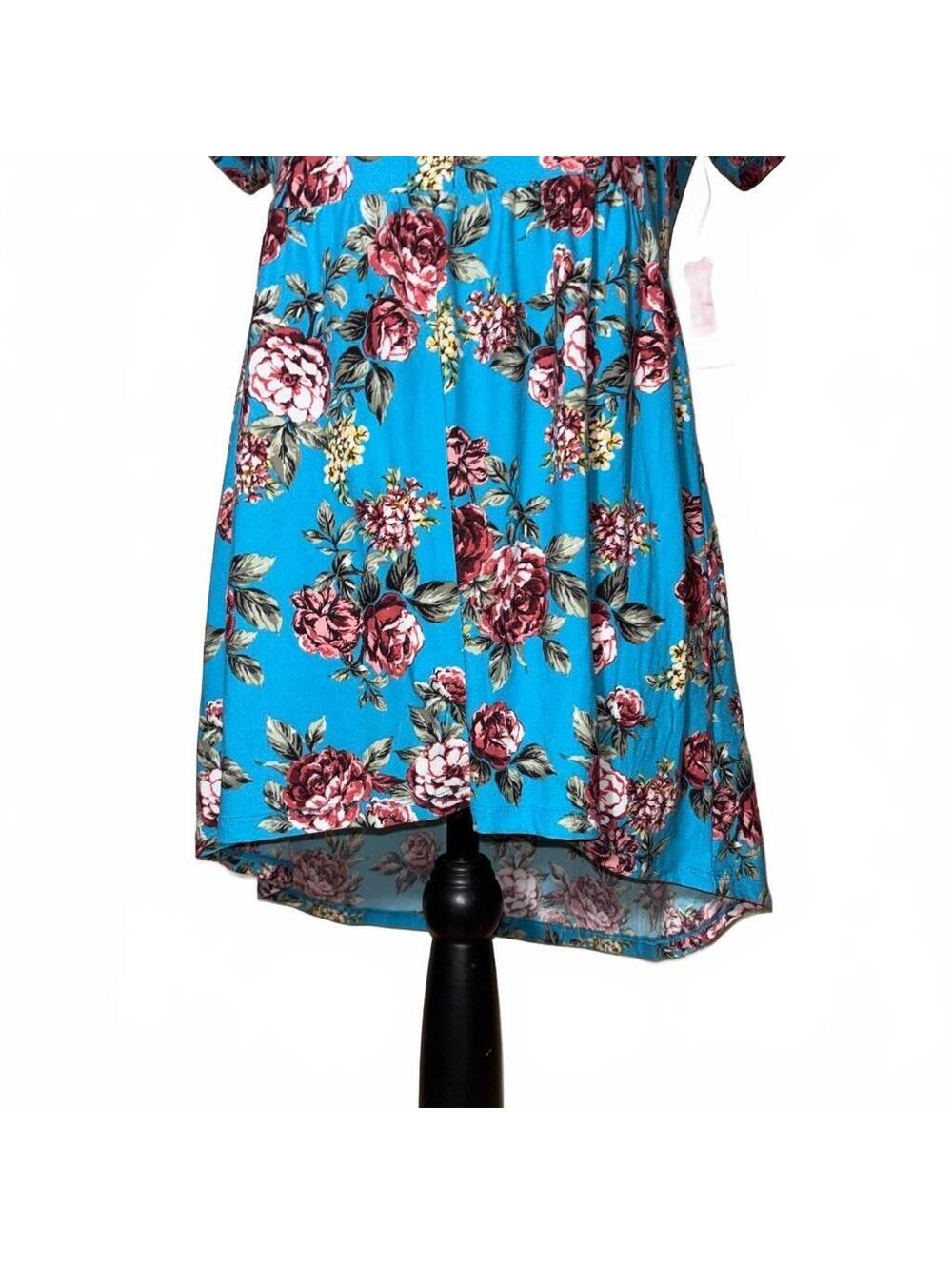 NWT Bobbie Brooks Ladies Blue Floral Short Sleeve Babydoll Dress Size S - Picture 2 of 8